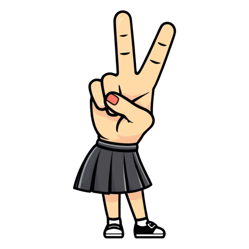 Middle finger with skirt sticker