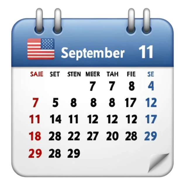 Calendar emoji with the date as September 11 sticker
