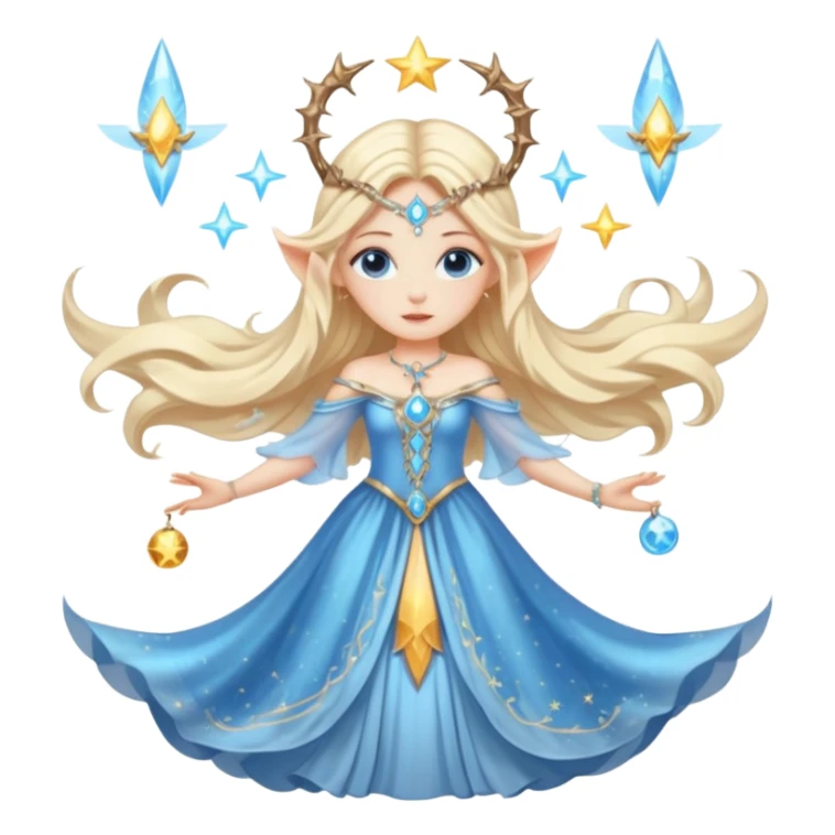 A pale blue-eye blonde celestial fairy witch sticker