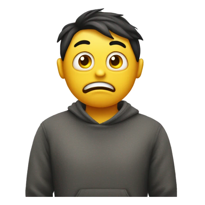 dumbfounded yellow emoji with drool and cross-eyed sticker