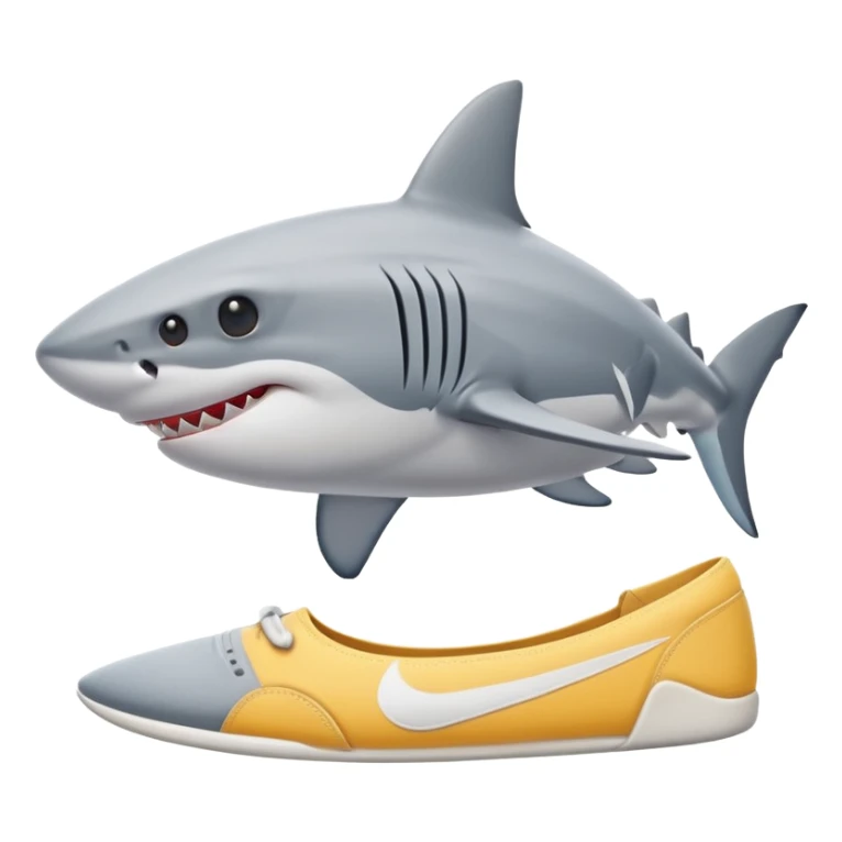 Has un tiburon con nikes y de fondo que tenga la playa sticker