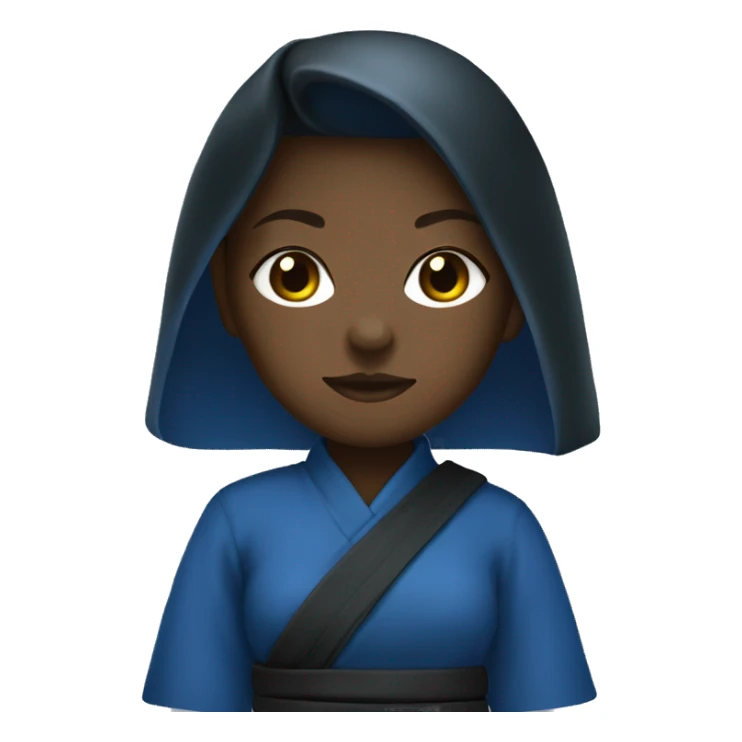  black samourai girl blue clothe sticker