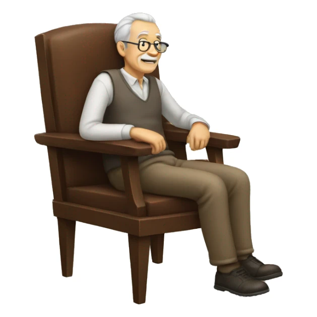 Old man in a chair sticker