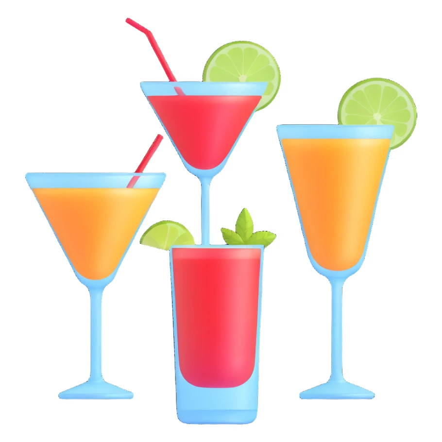 two glasses of cocktail sticker