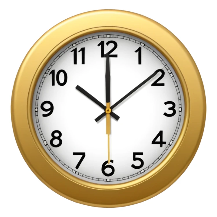  clock showing a 10 minutes before twelve. sticker