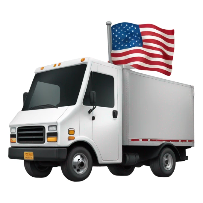 White GMC truck with American flag sticker