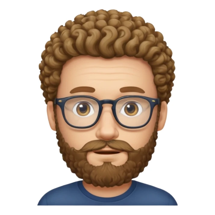 white man with glasses and curly beard sticker