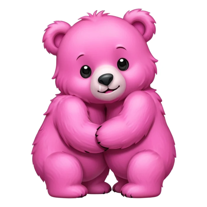 Couple of Happy pink bears cuddling  sticker