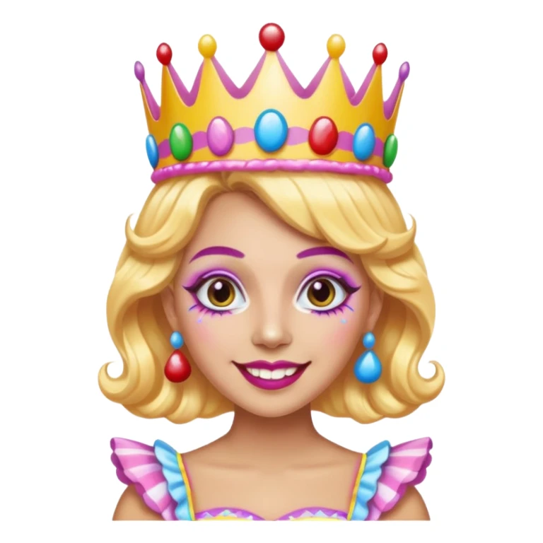 queen of the candyland, with candy makeup candy crown and just face sticker