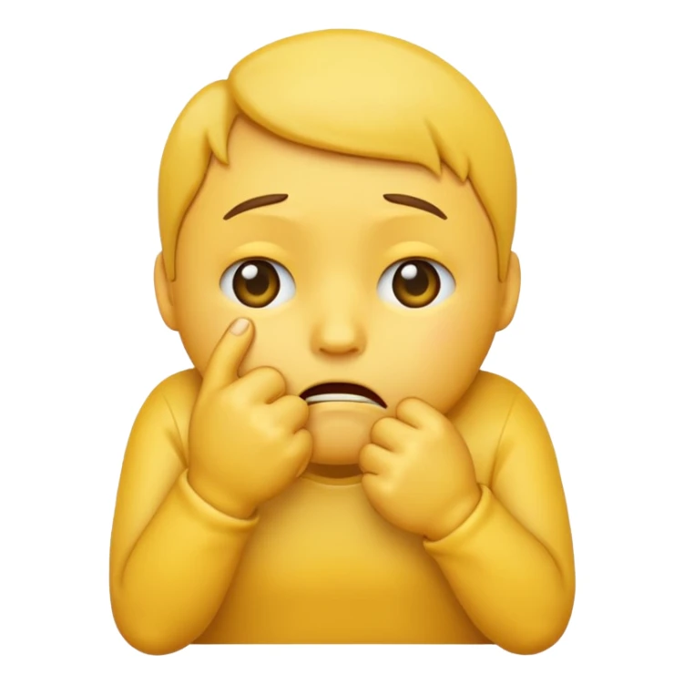 crying emoji with hand on mouth put in a fist sticker