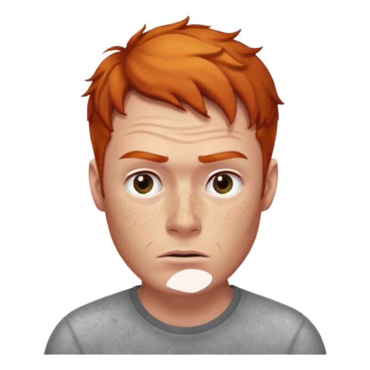 A ginger haired man raising his eyebrow in a questioning way sticker