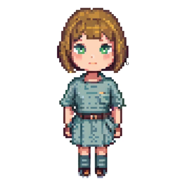 A girl with a bob haircut sticker