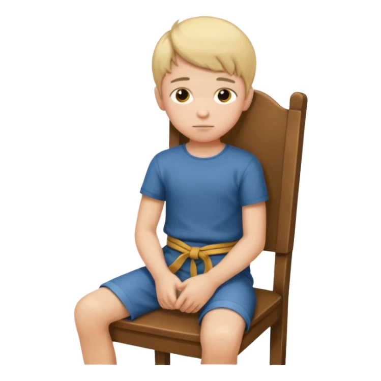 Boy tied to chair sticker