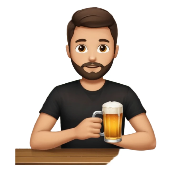 Brunette Guy with very short beard at the bar sticker