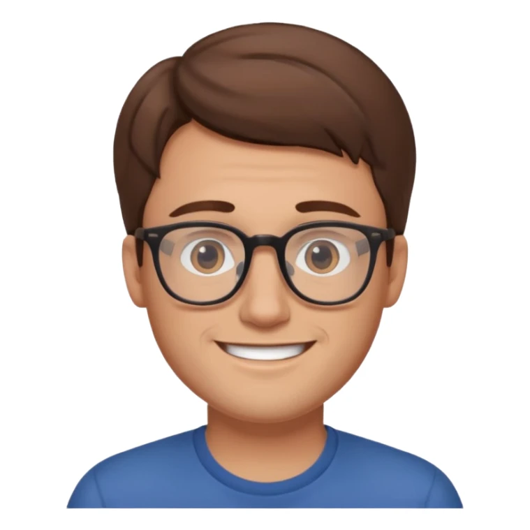 a young dad with brown hair, glasses, without beard sticker