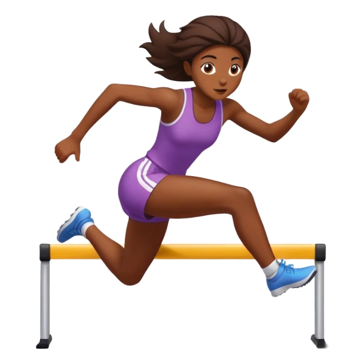 Hurdler girl going over a hurdle sticker