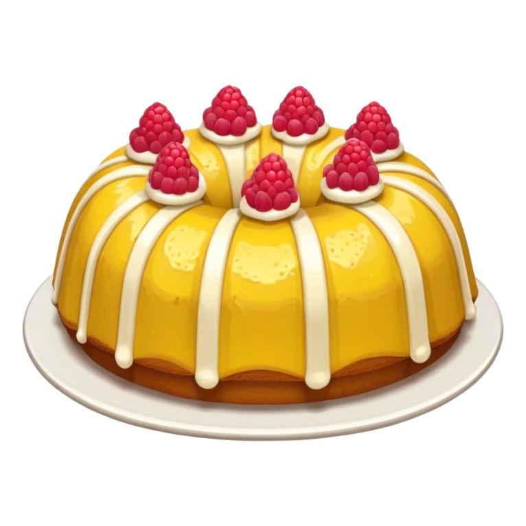  Yellow bundt cake with raspberries inside of it sticker