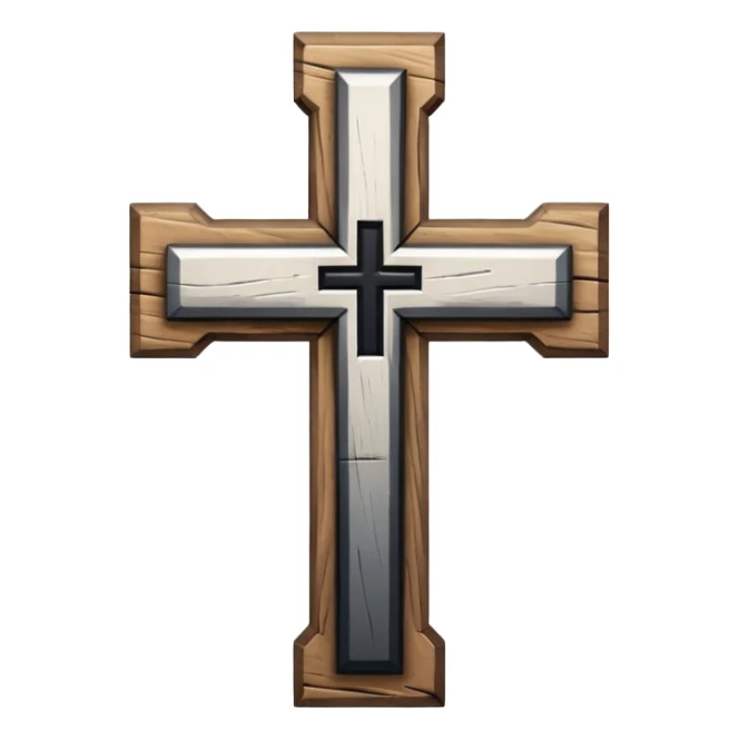 a black and white detailed cross sticker
