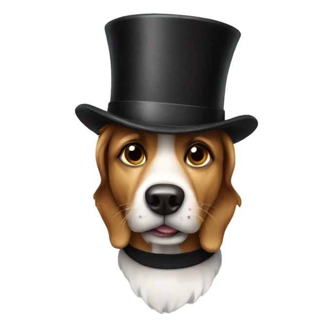 dog with tophat sticker