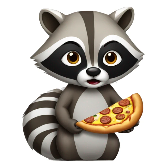 Raccoon eating pizza sticker