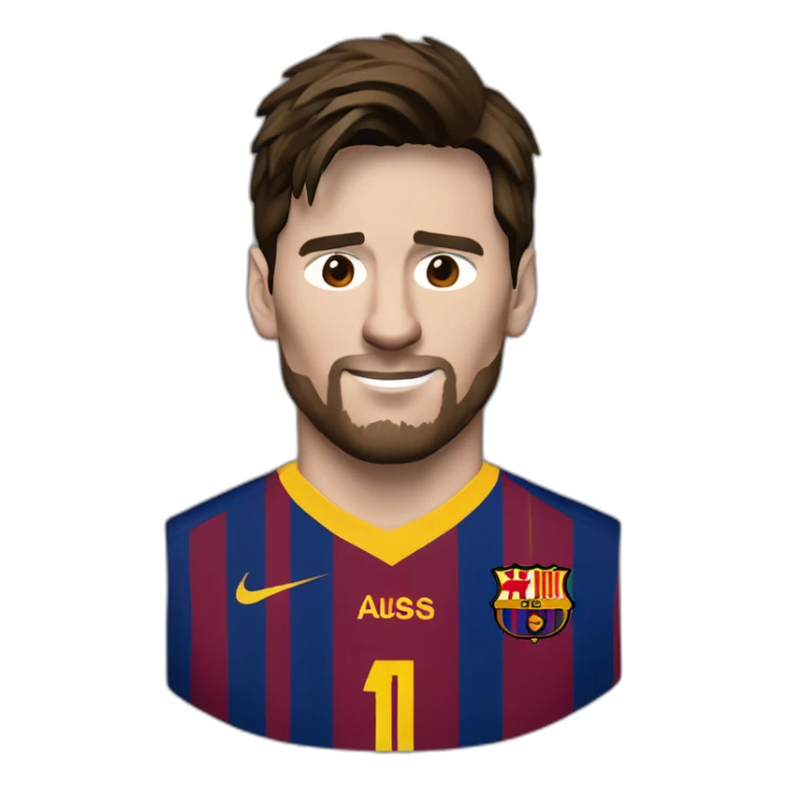 Lionel Messi with barcelona kit sticker
