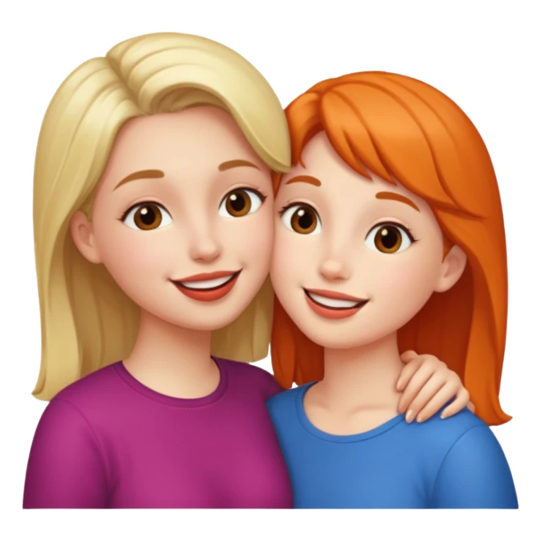 A girl kisses her friend sticker