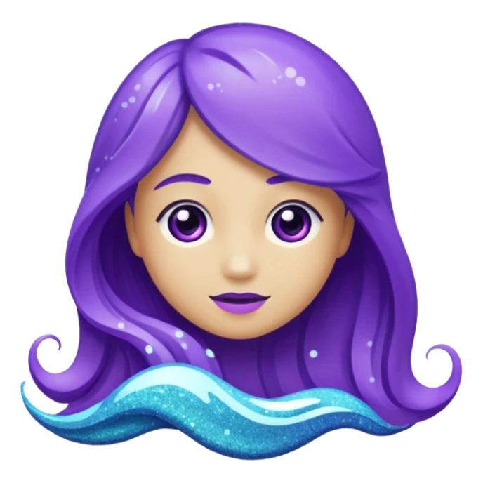 Glitter Purple and Cian hangloose sticker