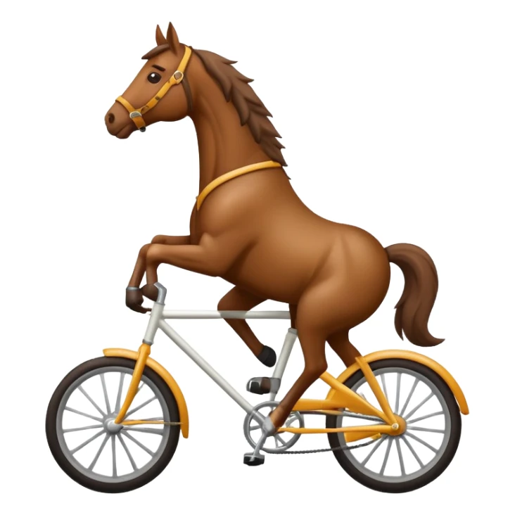 horse riding a bike sticker