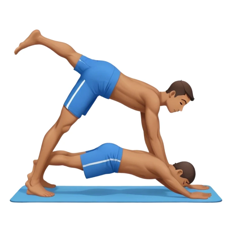 man with blue shorts Plank To Updog yoga sticker