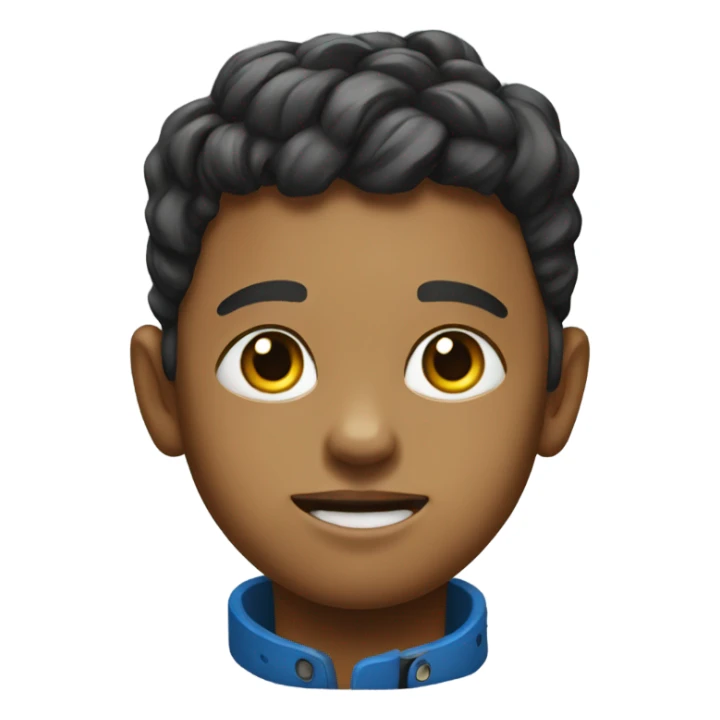 realistic portrait of a boy with a dog collar on sticker