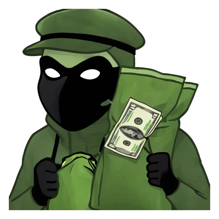 Robber with a bag of money sticker
