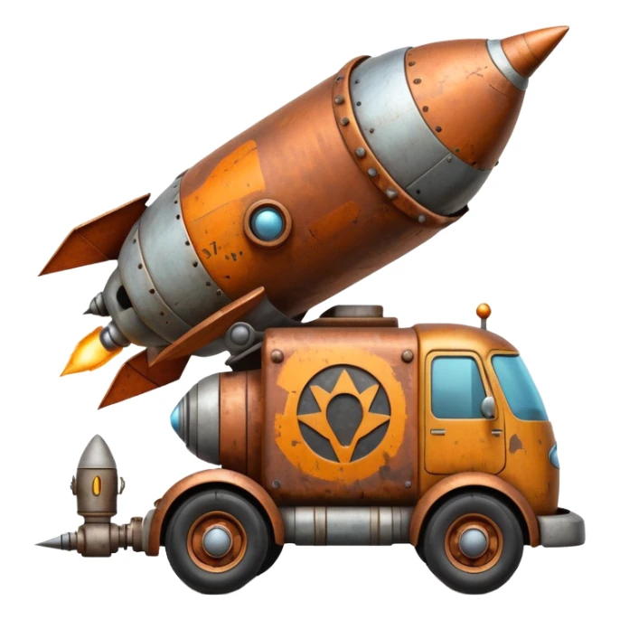 WW1-era Flintstones futuristic rocket-powered tall robot moving van (motto: Bombing creepy bugs is fun) sticker