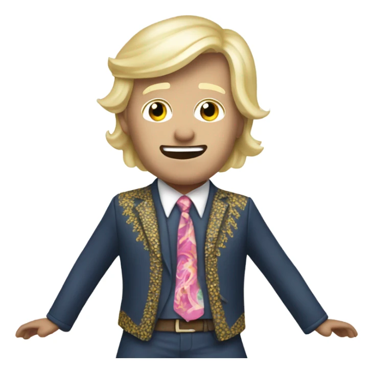 a white, blond hair hippy dancing that looks like donald trump jr  sticker