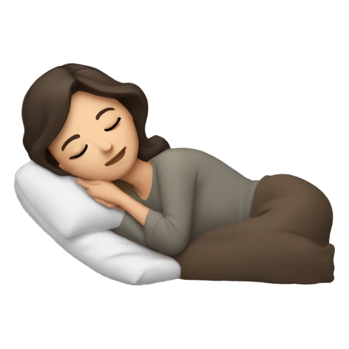 sleeping woman brunette with zzz sticker