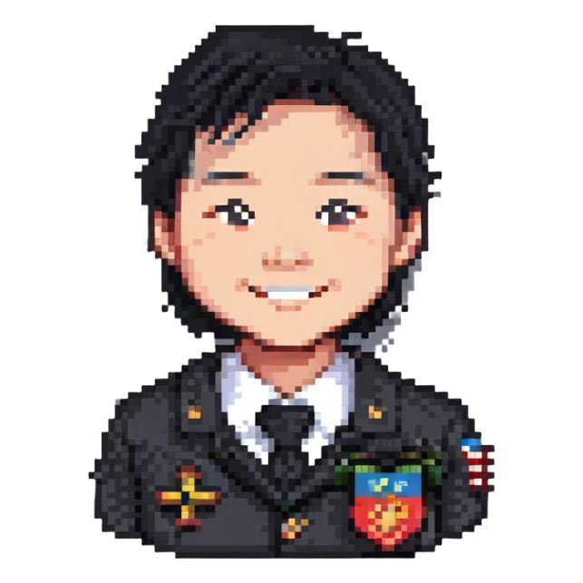 pixel art headshot of Bowen Liu, YC F24 badge, smiling sticker