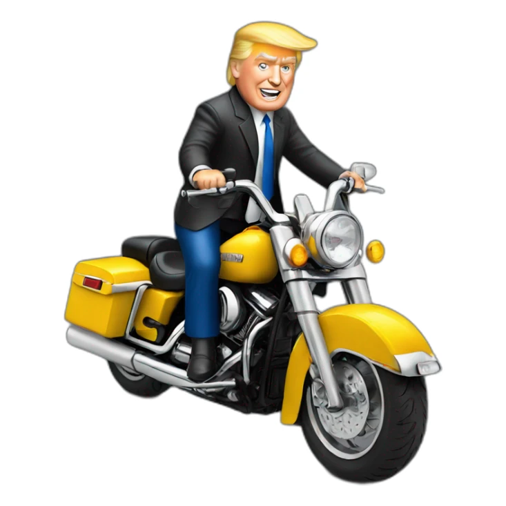 trump on a motorcycle sticker