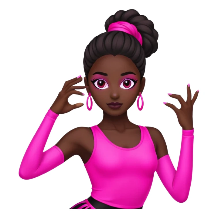 "A dancer in a black and neon pink outfit." sticker