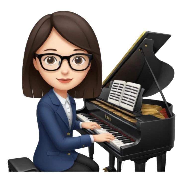 Brunette  and glassespianists sticker