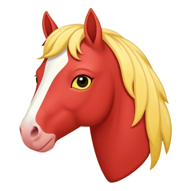 Cavalo vermelho e amarelo pastel sticker