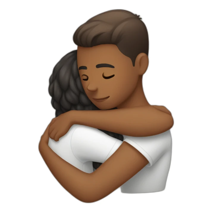 Brown girl hugging white boyfriend sticker