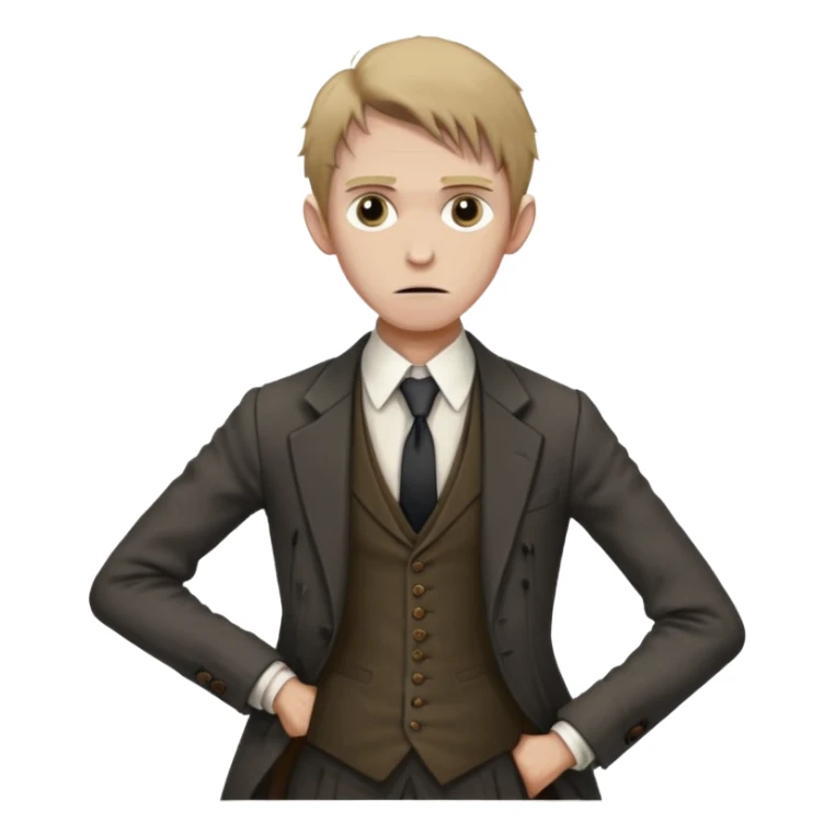 Poor Victorian laborer cowering in front of an English solicitor sticker