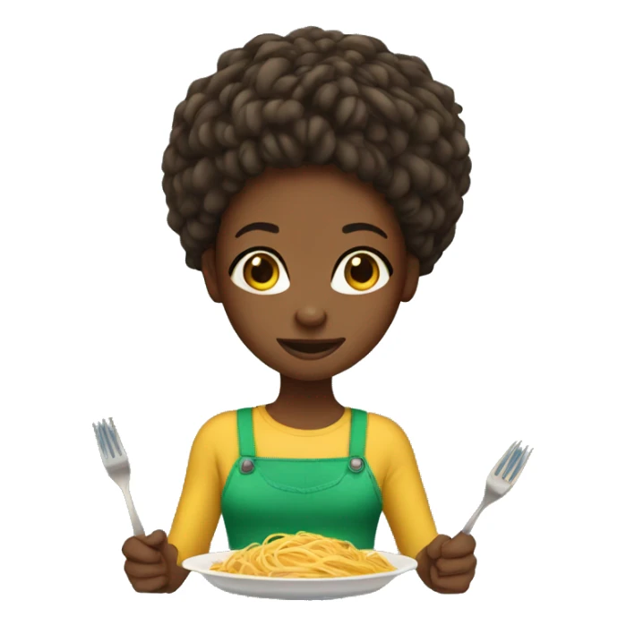 African girl wearing spaghetti  sticker