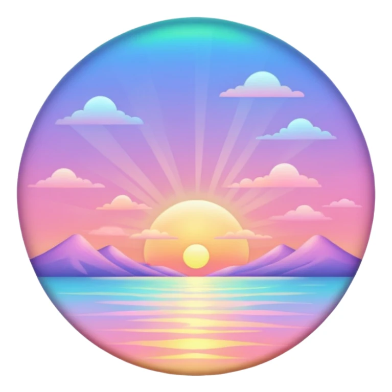 Pastel colorful iridescent shiny pale light whitish sunset deco  sticker
