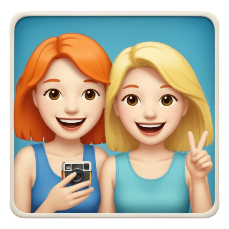 Old Polaroid + friends laughing sticker