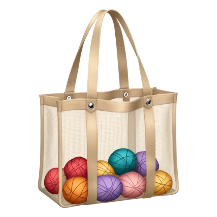 net bag,  mesh storage bag, tote bag, used for shopping, it has two knited handles as bag itself, it is empty inside of it just the shape of the bag sticker
