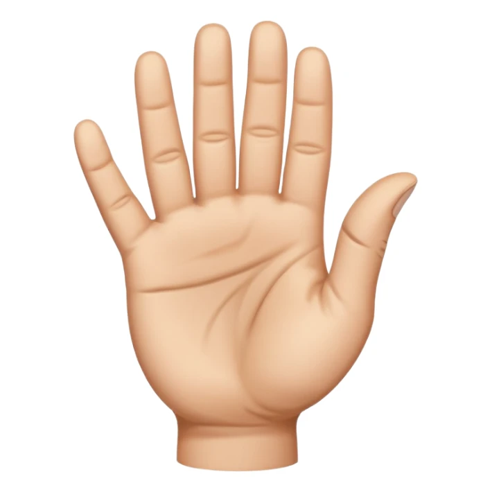 human hand with four fingers raised and the thumb folded down across the palm sticker