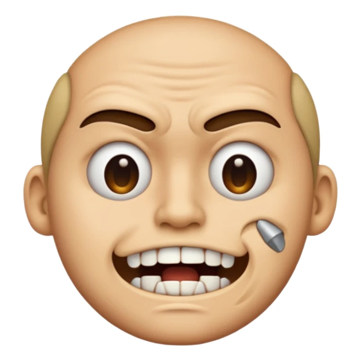 realistic grinding teeth emoji with their mouth closed sticker