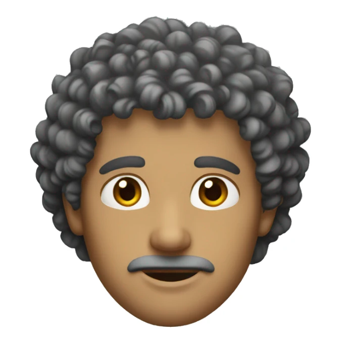 a guy with curly hair and grey eyes sticker