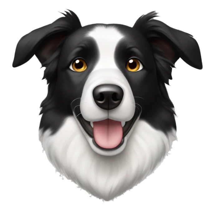 Black and white elderly dog short haired border collie smaller ears  sticker