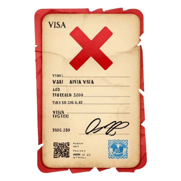Tourist visa denied with an x sticker